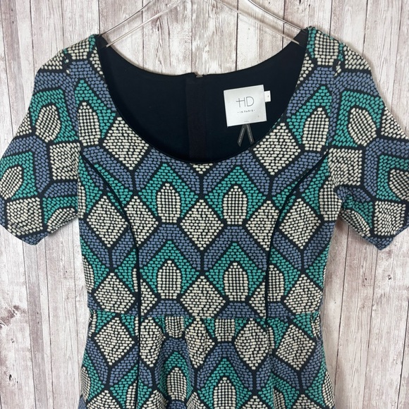 Anthropologie HD in Paris Hollyhock Textured Fit-and-Flare Dress XS - Picture 4 of 6